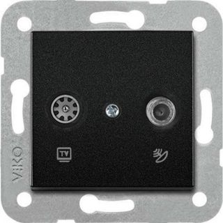 Viko 92605585 Artline Novella Siyah Tv-Sat İkili Uydu Prizi