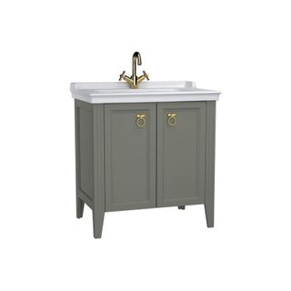 VitrA 62154 80 cm Valarte Gri Alt Modül ve Lavabo Banyo Dolabı