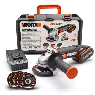 Worx Wx800 20 volt 2.0 Ah. Li-Ion Çift Akülü 115 mm Profesyonel