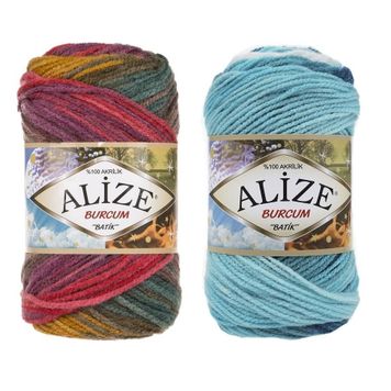 Alize Burcu Batik - Goitolo di lana, 5 x 100 g, diversi colori con