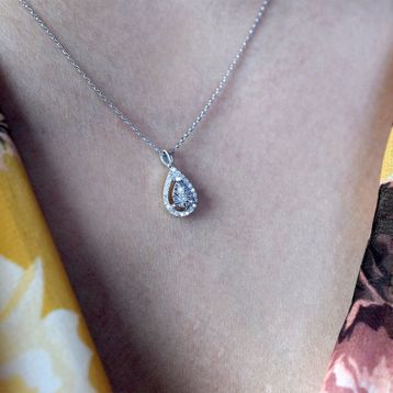 0.12 ct Damla Model Pırlanta Kolye