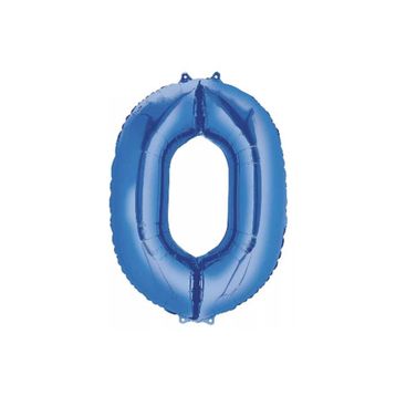 0 Rakam Mavi 76 cm Folyo Balon