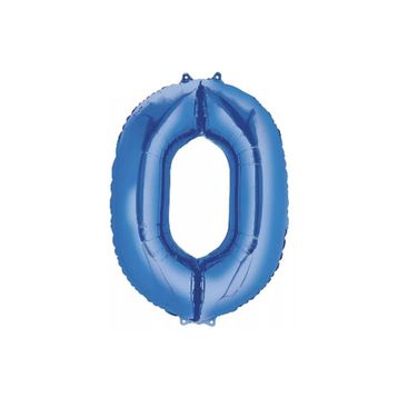 0 Rakam Mavi 76 cm Folyo Balon