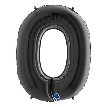 0 Rakam Siyah 100 cm Folyo Balon