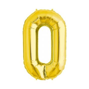 0 Rakamı Altın Folyo Balon