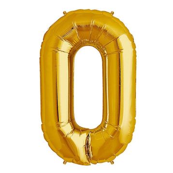 0 Rakamı Altın Folyo Balon