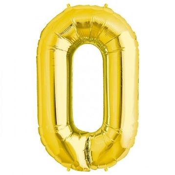 0 Rakamı Altın Folyo Balon