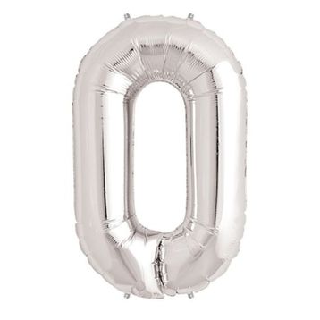 0 Rakamı Gümüş 40 inchh Folyo Balon