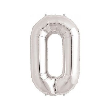 0 Rakamı Gümüş Folyo Balon