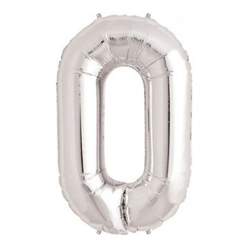 0 Rakamı Gümüş Folyo Balon