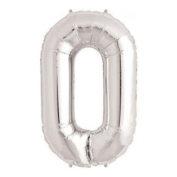 0 Rakamı Gümüş Folyo Balon