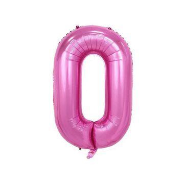 0 Rakamı Pembe 100 cm Folyo Balon