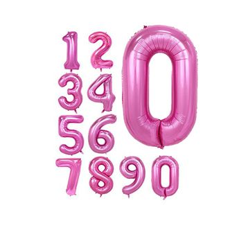 0 Rakamı Pembe 100 cm Folyo Balon