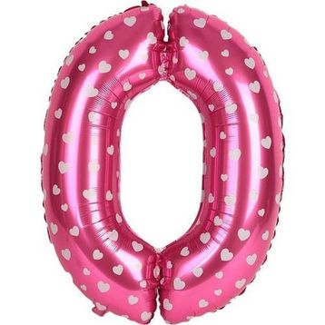 0 Rakamı Pembe 40 cm Folyo Balon