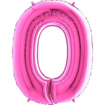 0 Rakamı Pembe 40 cm Folyo Balon