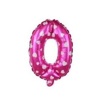 0 Rakamı Pembe 40 cm Folyo Balon