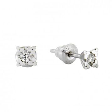 0,14 ct Pırlanta Tektaş Küpe