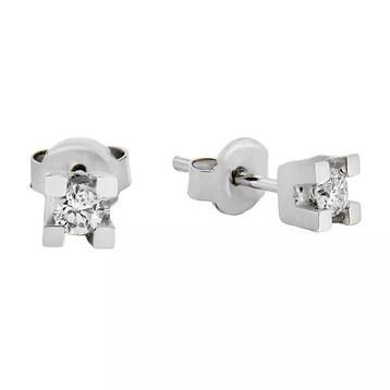 0,19 ct Pırlanta Tektaş Küpe