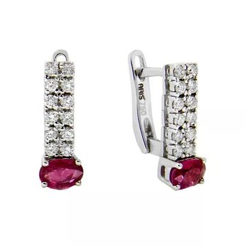 0,99 ct Pırlantalı Yakut Küpe