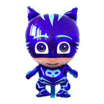 1 Adet Pijamaskeliler Kedi Çocuk Folyo Balon Pija Masks Uçan Balon