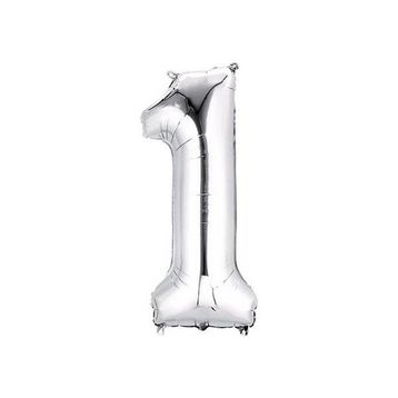 1 Rakam Gümüş 40 cm Folyo Balon