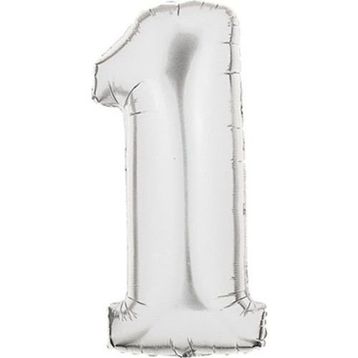 1 Rakam Gümüş 40 cm Folyo Balon
