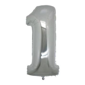 1 Rakam Gümüş 40 cm Folyo Balon