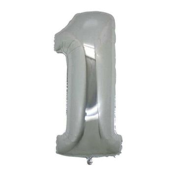 1 Rakam Gümüş 40 cm Folyo Balon
