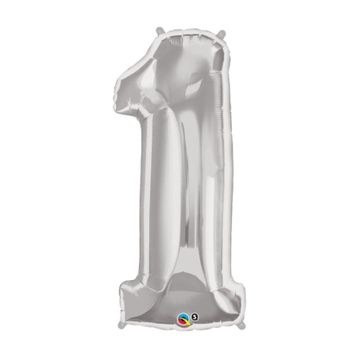 1 Rakam Gümüş 40 cm Folyo Balon