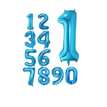 1 Rakamı Mavi 100 cm Folyo Balon