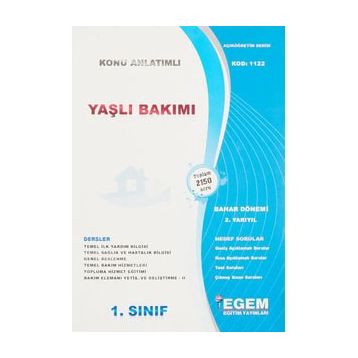 1. Sınıf 2 Yarıyıl Bahar Dönemi Yaşlı Bakımı Konu Anlatımlı Soru Bankası