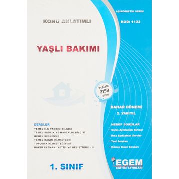 1. Sınıf 2 Yarıyıl Bahar Dönemi Yaşlı Bakımı Konu Anlatımlı Soru Bankası