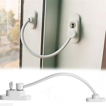 10 Adet Çelik Halatlı Pvc Kapı Pencere Emniyet Kilidi
