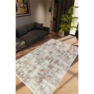 10 Post Online 80 x 300 cm - Ekru Doku Eskitme Kahverengi Vizon Kaydırmaz Kesme Yıkanabilir İnce Halı
