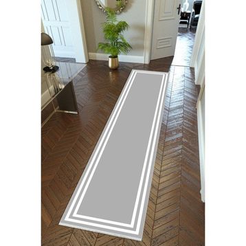 10 Post Online Beyaz Kaymaz Kesme İnce Dijital Baskı Gri 80x175 cm Yolluk