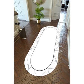 10 Post Online Beyaz Kaymaz Kesme İnce Dijital Baskı Gri 80x175 cm Yolluk