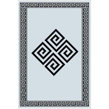 10 Post Online Gri Siyah Dijital Baskı Kaymaz Oval Kesme 50x80 cm Yolluk