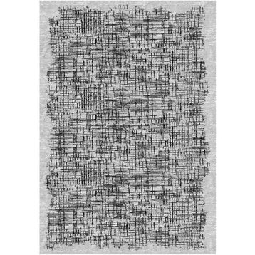 10 Post Online Gri Siyah Dijital Baskı Kaymaz Oval Kesme 70x250 cm Yolluk