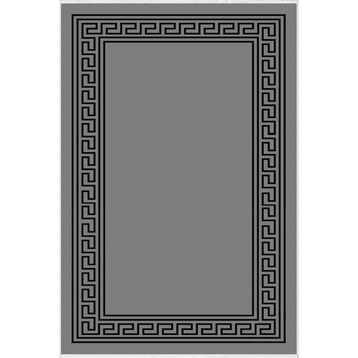10 Post Online Gri Siyah Dijital Baskı Kaymaz Oval Kesme 70x250 cm Yolluk