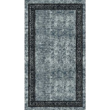 10 Post Online Gri Siyah Dijital Baskı Kaymaz Oval Kesme 80x225 cm Yolluk