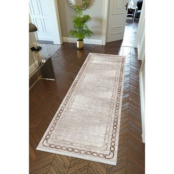 10 Post Online Kahverengi Kaymaz Kesme İnce Dijital Baskı Gri 70x250 cm Yolluk