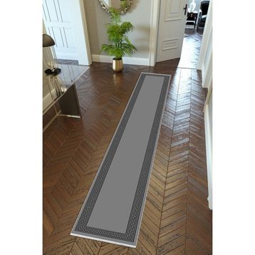 10 Post Online Kaymaz Kesme İnce Dijital Baskı Koyu Gri 100x325 cm Yolluk