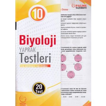 10. Sınıf Biyoloji Yaprak Testleri Yayınevi Palme Yayınları