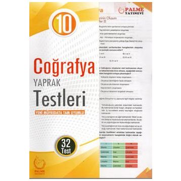 10. Sınıf Coğrafya Yaprak Testleri Yayınevi Palme Yayınları