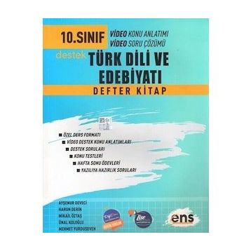 10. Sınıf Türk Dili ve Edebiyatı Destek Defterim Video Konu Anlatımı - Ens Yayınları