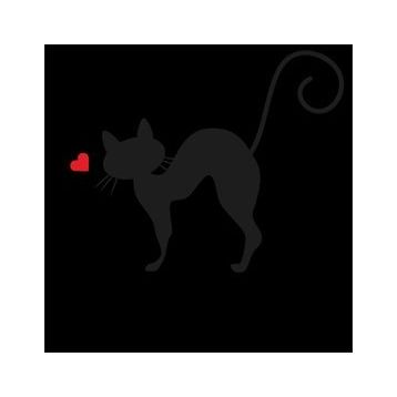 100 cm Kalpli Kedi Folyo Sticker