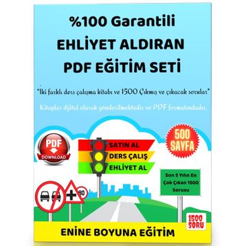 %100 Garantili Ehliyet Aldıran Pdf Eğitim Seti