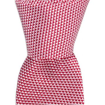 1001 Kravat KS0058 Kırmızı Desenli 6 cm Genişliğinde İpek Kravat