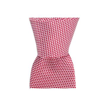 1001 Kravat KS0058 Kırmızı Desenli 6 cm Genişliğinde İpek Kravat