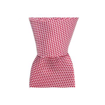 1001 Kravat KS0058 Kırmızı Desenli 6 cm Genişliğinde İpek Kravat